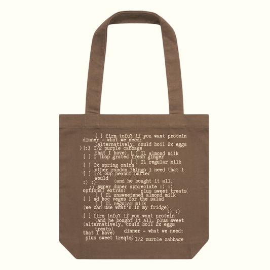 Poetry Tote - Shopping Lists